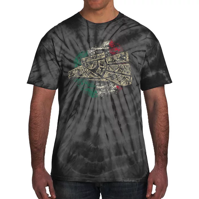 Mexico Sacred Aztec Calendar Mexican Eagle Archeological Tie-Dye T-Shirt