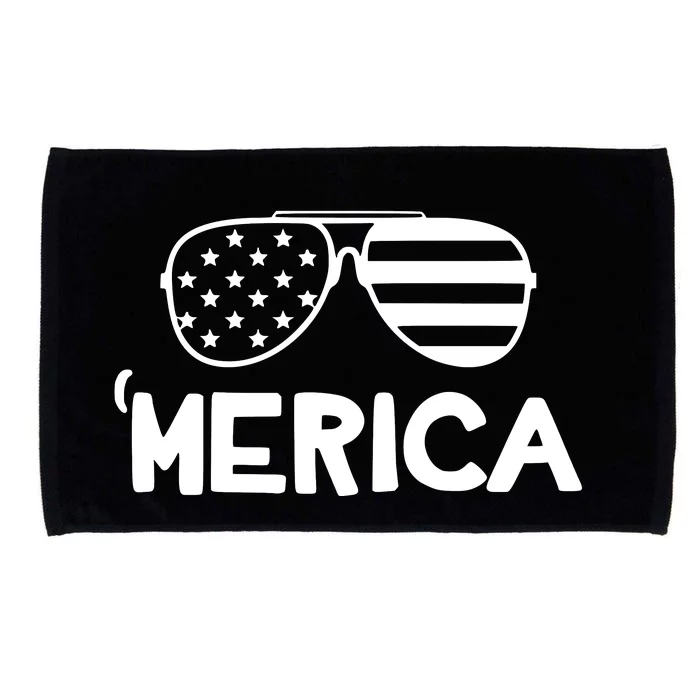 Merica Sunglasses American Flag Celebrate 4th Of July Patriotic Microfiber Hand Towel