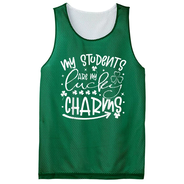 My Student Are My Lucky Charms St Patricks Day Teacher Mesh Reversible Basketball Jersey Tank