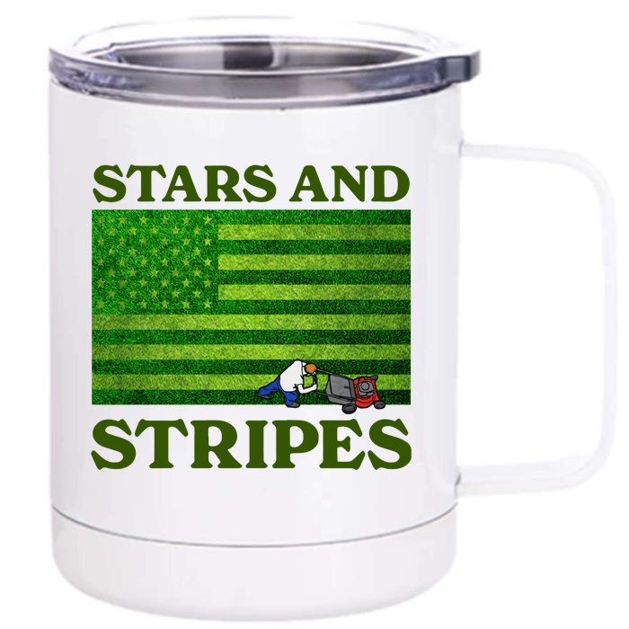 Middleclassfancy Stars And Stripes Front & Back 12oz Stainless Steel Tumbler Cup