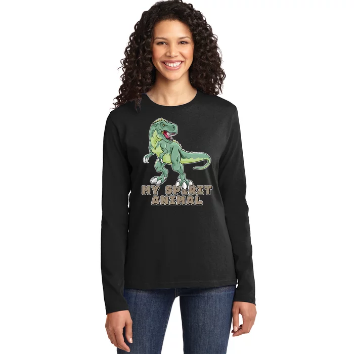 My Spirit Animal Is A T Rex Ladies Long Sleeve Shirt