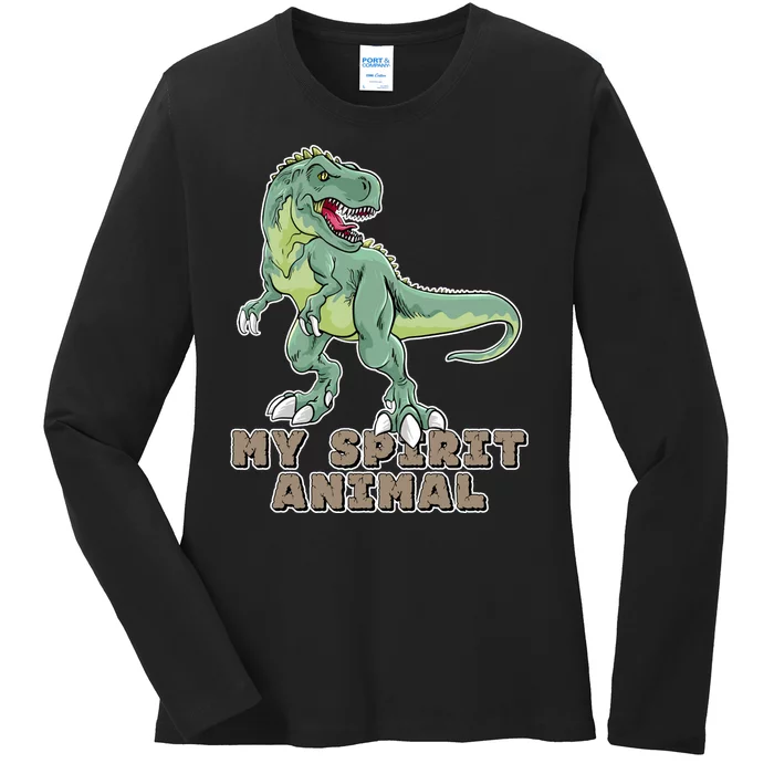 My Spirit Animal Is A T Rex Ladies Long Sleeve Shirt