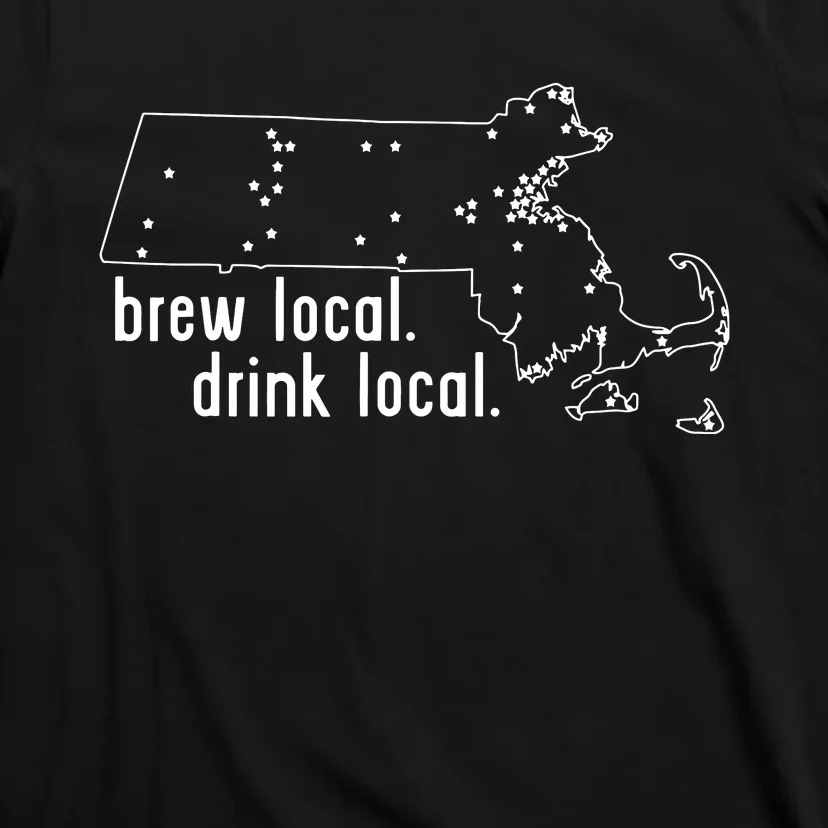 Massachusetts State Brewery Map Craft Beer Graphic T-Shirt