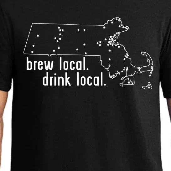 Massachusetts State Brewery Map Craft Beer Graphic Pajama Set