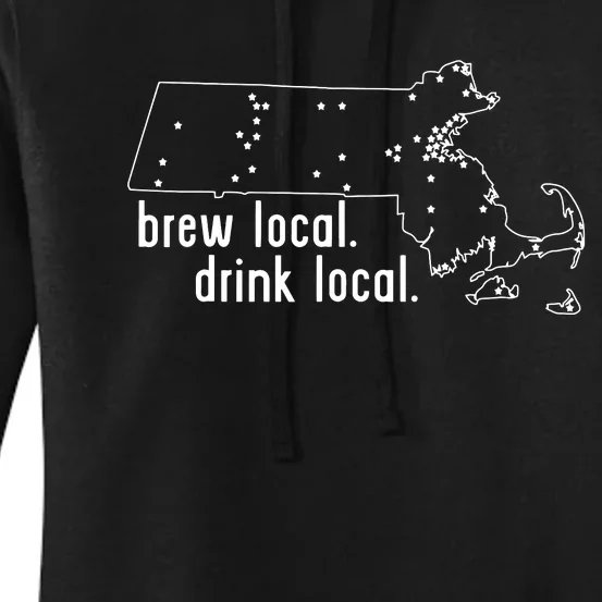 Massachusetts State Brewery Map Craft Beer Graphic Women's Pullover Hoodie