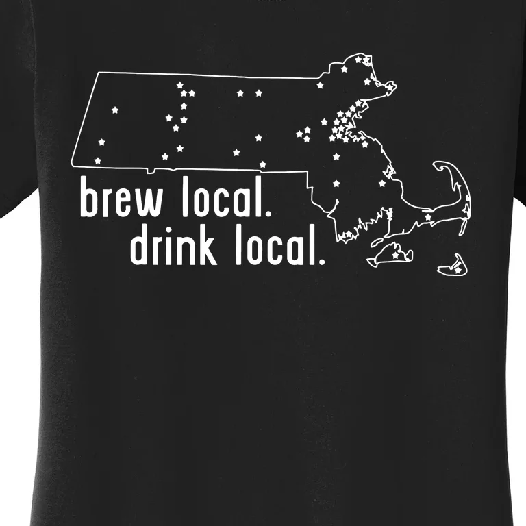 Massachusetts State Brewery Map Craft Beer Graphic Women's T-Shirt