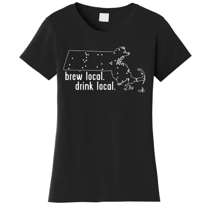 Massachusetts State Brewery Map Craft Beer Graphic Women's T-Shirt