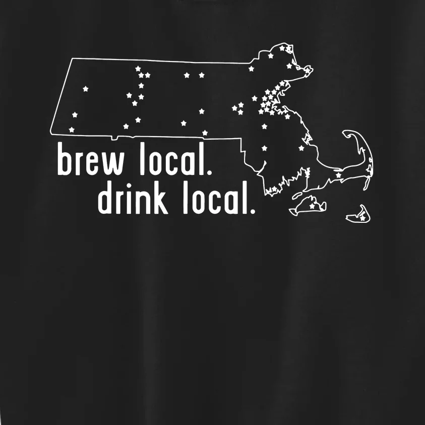 Massachusetts State Brewery Map Craft Beer Graphic Kids Sweatshirt