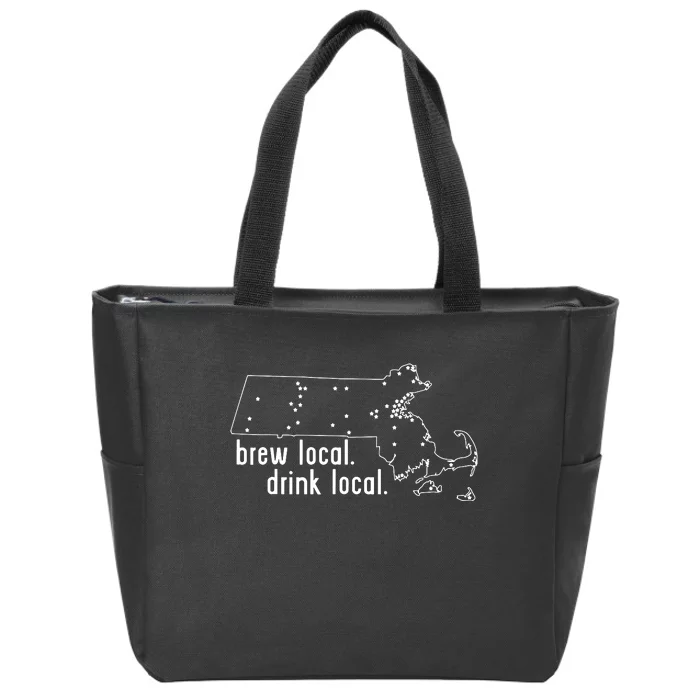 Massachusetts State Brewery Map Craft Beer Graphic Zip Tote Bag