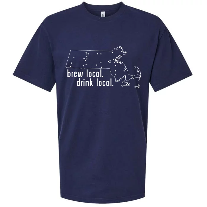 Massachusetts State Brewery Map Craft Beer Graphic Sueded Cloud Jersey T-Shirt