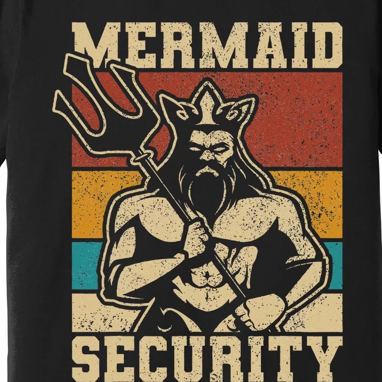 Mermaid Security Bday Costume Merman Birthday Party Outfit Premium T-Shirt