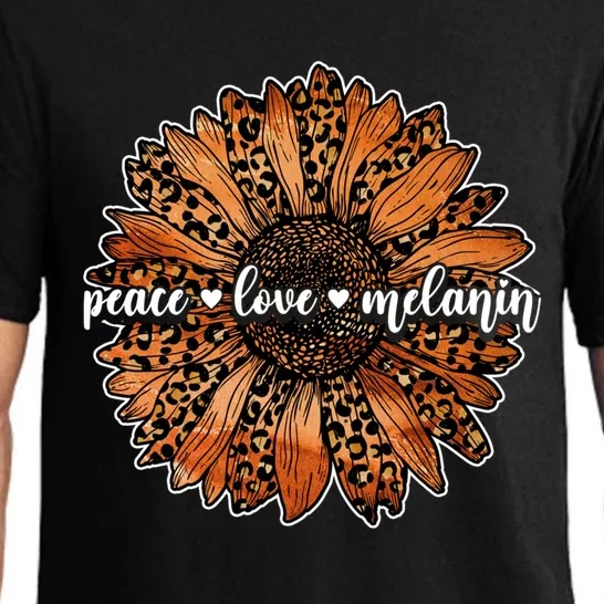 Melanin Sunflower Black History Month Peace Love Juneteenth Funny Gift Pajama Set