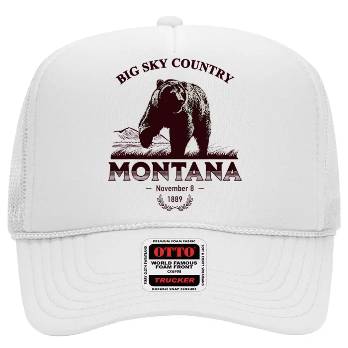 Montana State Big Sky Country High Crown Mesh Trucker Hat