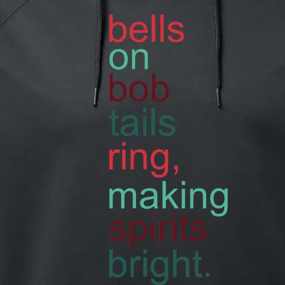 Making Spirits Bright Holiday Christmas Red & Green Graphic Performance Fleece Hoodie