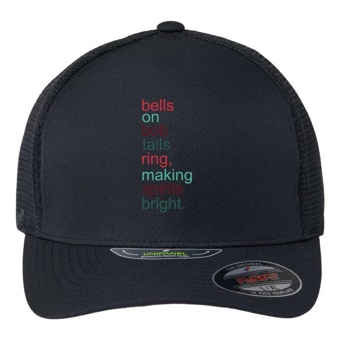 Making Spirits Bright Holiday Christmas Red & Green Graphic Flexfit Unipanel Trucker Cap