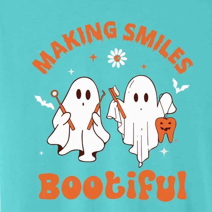 Making Smiles Bootiful Funny Ghost Dentist Halloween Dental ChromaSoft Performance T-Shirt