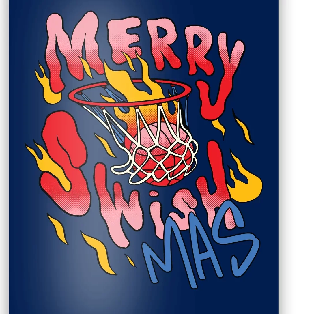 Merry Swishmas Basketball Poster