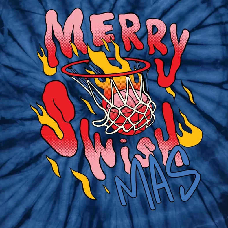 Merry Swishmas Basketball Tie-Dye T-Shirt