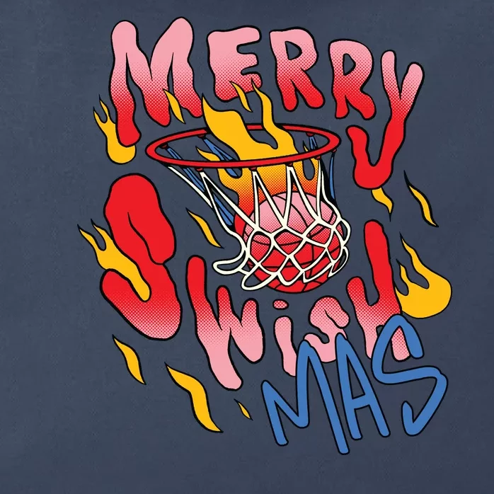 Merry Swishmas Basketball Zip Tote Bag