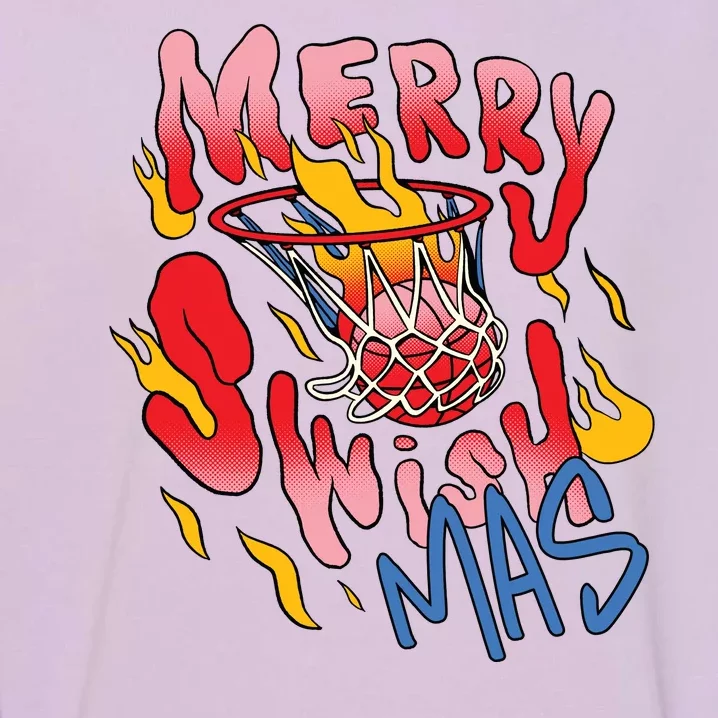 Merry Swishmas Basketball Garment-Dyed Sweatshirt