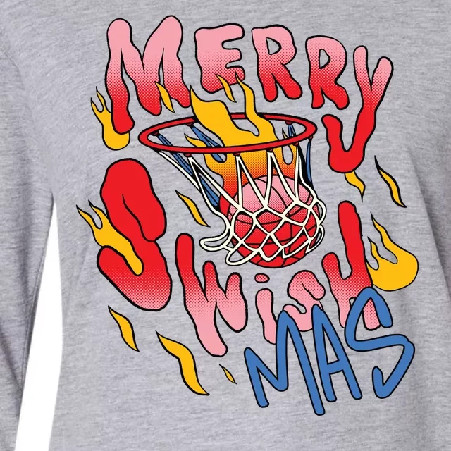 Merry Swishmas Basketball Womens Cotton Relaxed Long Sleeve T-Shirt