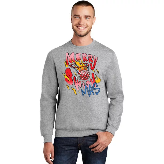 Merry Swishmas Basketball Sweatshirt