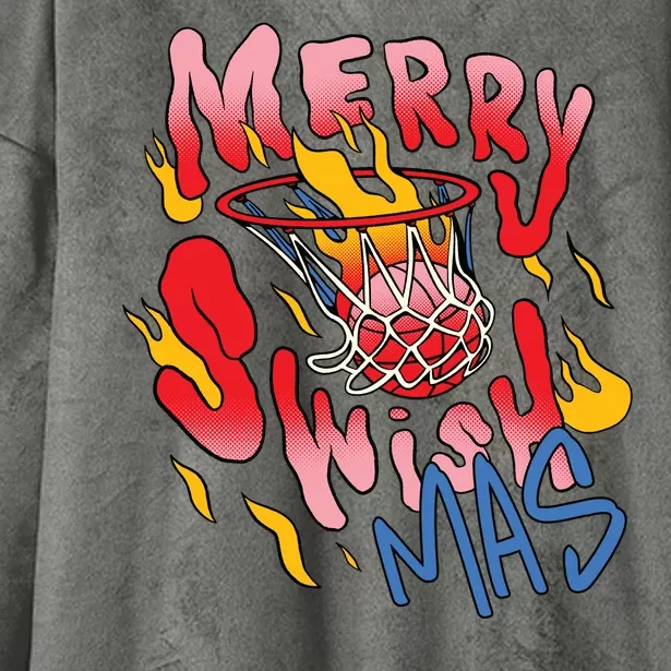 Merry Swishmas Basketball Hooded Wearable Blanket