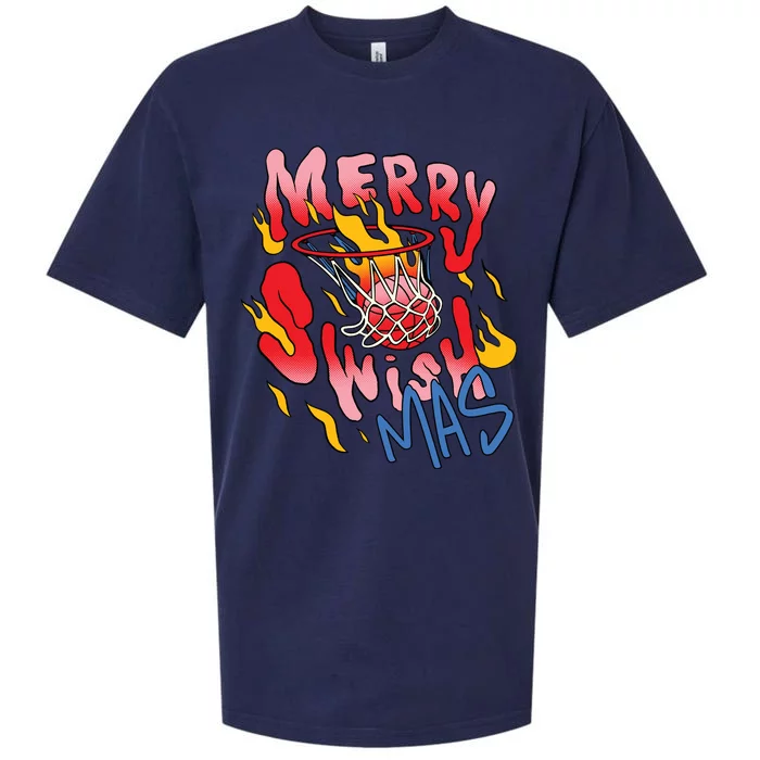 Merry Swishmas Basketball Sueded Cloud Jersey T-Shirt