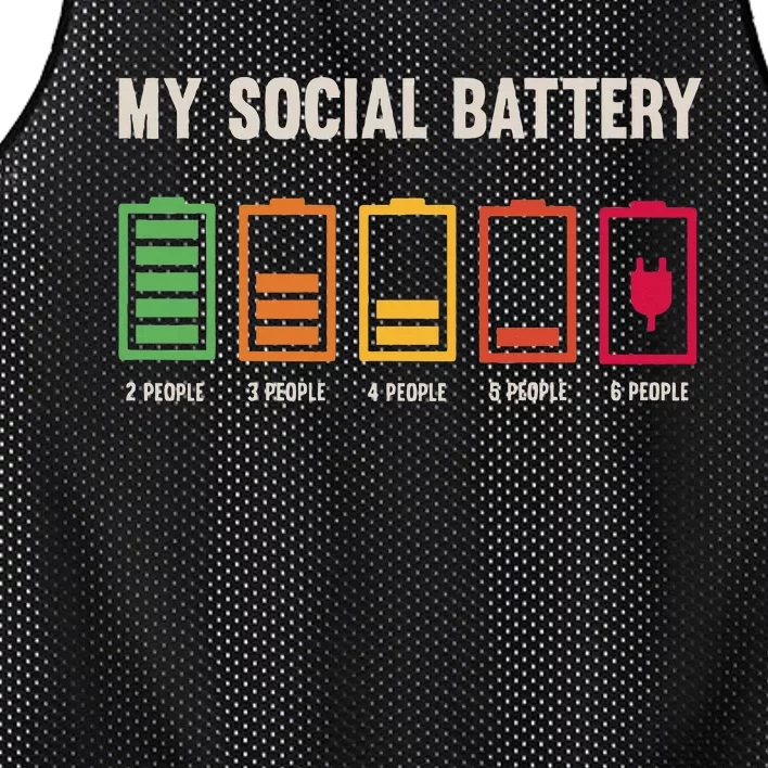 My Social Battery Low Energy Anti Social Introvert Mesh Reversible Basketball Jersey Tank