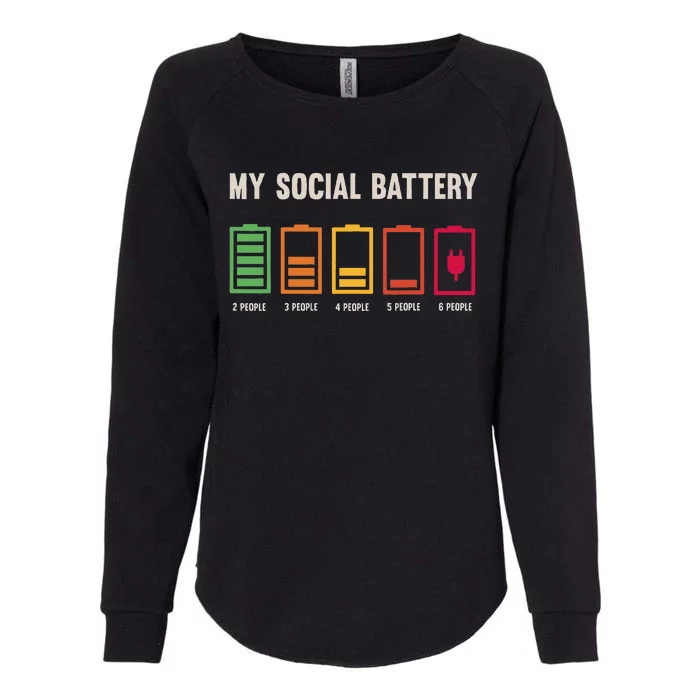 My Social Battery Low Energy Anti Social Introvert Womens California Wash Sweatshirt