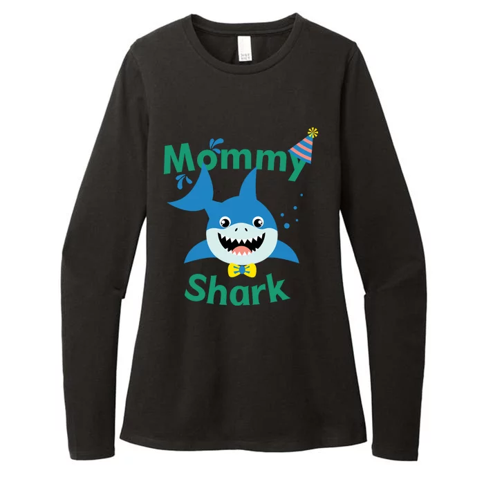 Mommy Shark Birthday Party Matching Family Womens CVC Long Sleeve Shirt