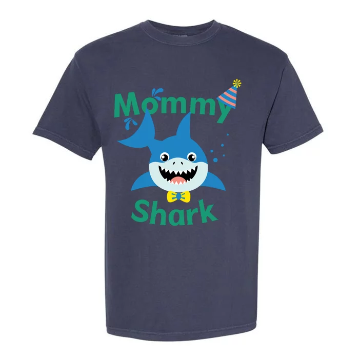 Mommy Shark Birthday Party Matching Family Garment-Dyed Heavyweight T-Shirt