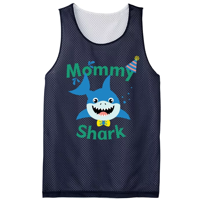 Mommy Shark Birthday Party Matching Family Mesh Reversible Basketball Jersey Tank