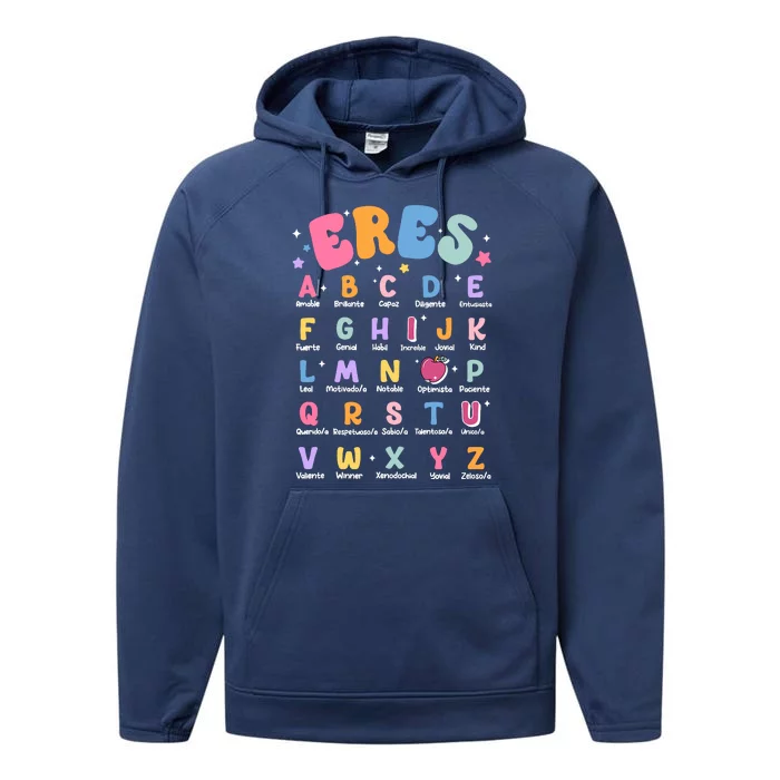 Maestra Spanish Bilingual Teacher Multilingual Affirmation Performance Fleece Hoodie