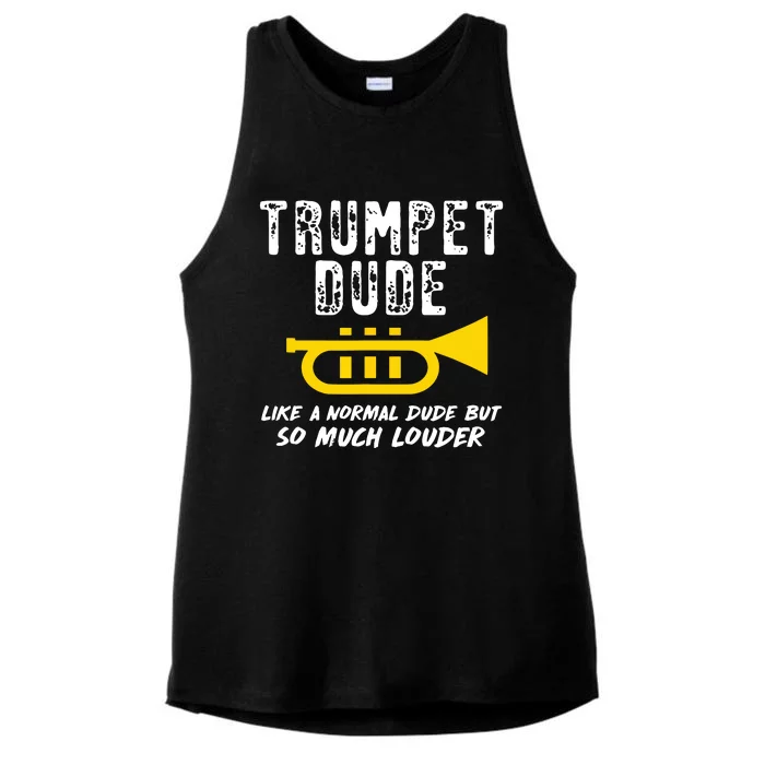 Marching School Band Funny Trumpet Ladies Tri-Blend Wicking Tank