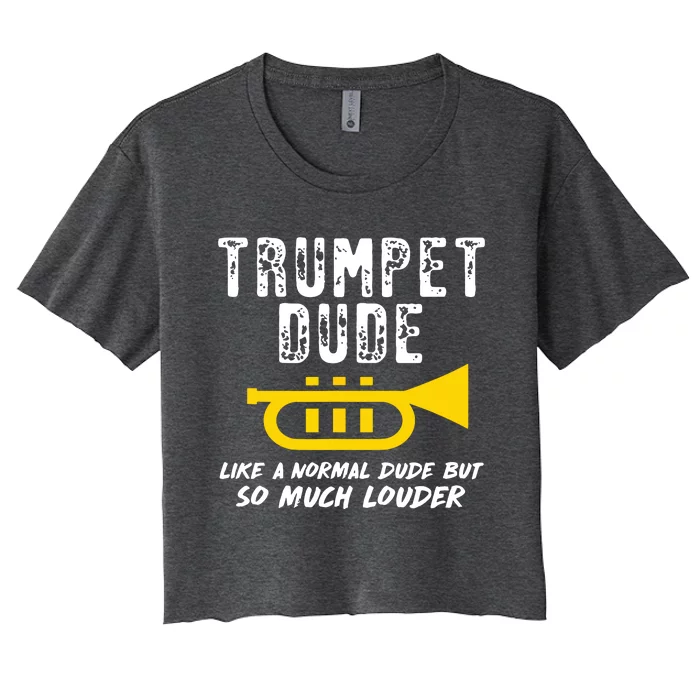 Marching School Band Funny Trumpet Women's Crop Top Tee