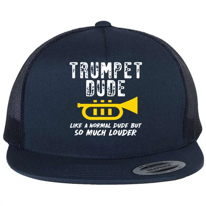 Marching School Band Funny Trumpet Flat Bill Trucker Hat