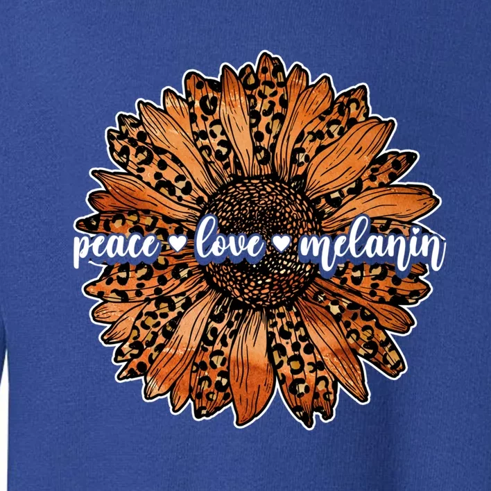 Melanin Sunflower Black History Month Peace Love Juneteenth Cool Gift Toddler Sweatshirt