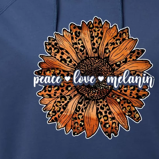 Melanin Sunflower Black History Month Peace Love Juneteenth Cool Gift Performance Fleece Hoodie