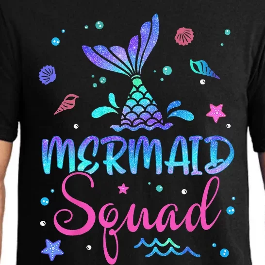 Mermaid Squad Birthday Mermaid Tail Family Matching Beach Pajama Set