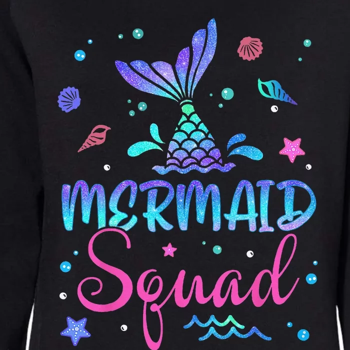 Mermaid Squad Birthday Mermaid Tail Family Matching Beach Womens California Wash Sweatshirt