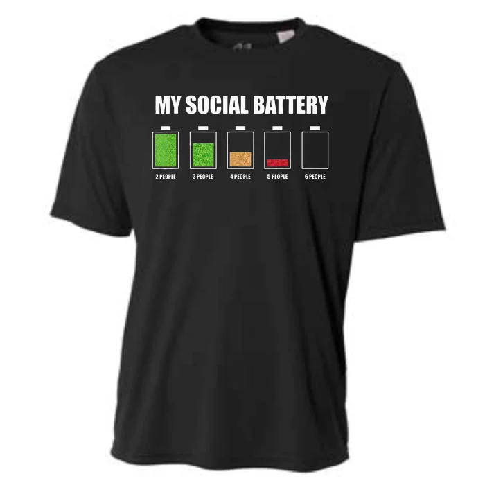 My Social Battery Low Energy Anti Social Gift Cooling Performance Crew T-Shirt