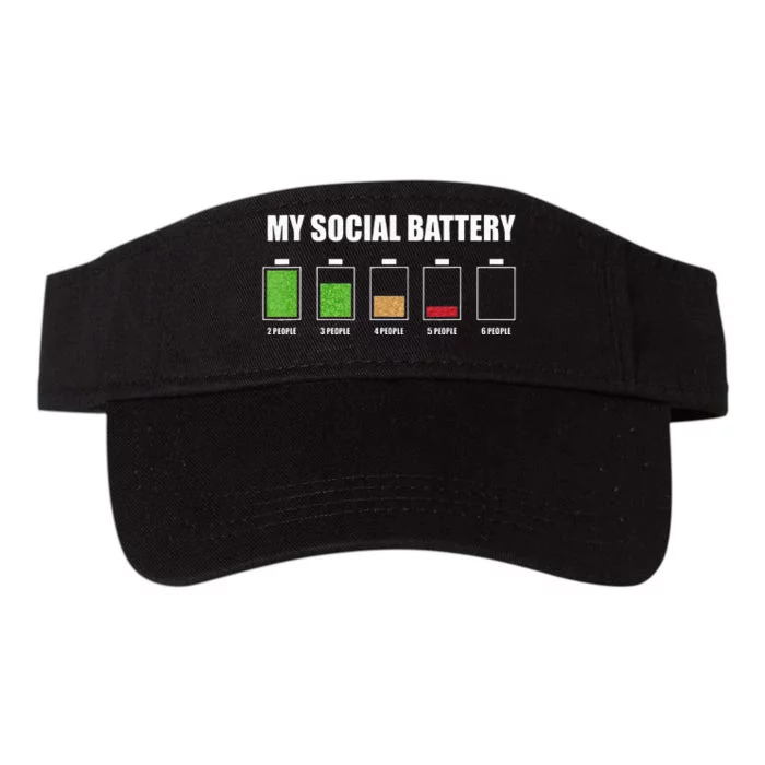 My Social Battery Low Energy Anti Social Gift Valucap Bio-Washed Visor