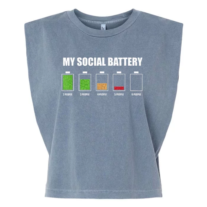 My Social Battery Low Energy Anti Social Gift Garment-Dyed Women's Muscle Tee