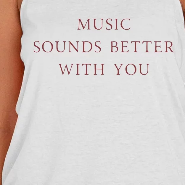 Music Sounds Better With You Women's Knotted Racerback Tank