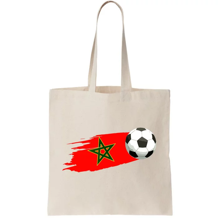 Morocco Soccer Ball Morocco Flag Jersey Morocco Football Tote Bag