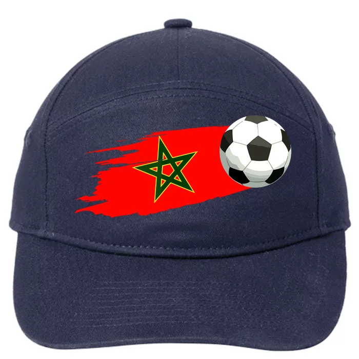 Morocco Soccer Ball Morocco Flag Jersey Morocco Football 7-Panel Snapback Hat