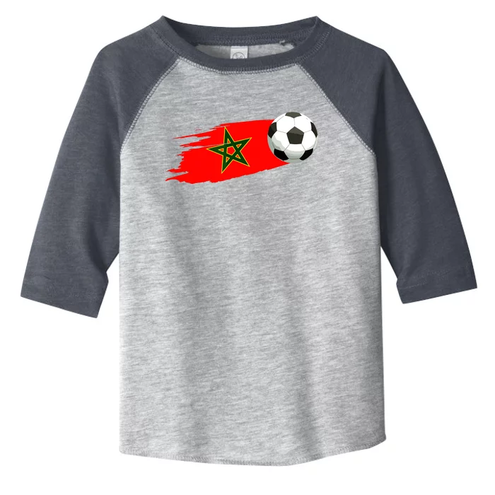 Morocco Soccer Ball Morocco Flag Jersey Morocco Football Toddler Fine Jersey T-Shirt