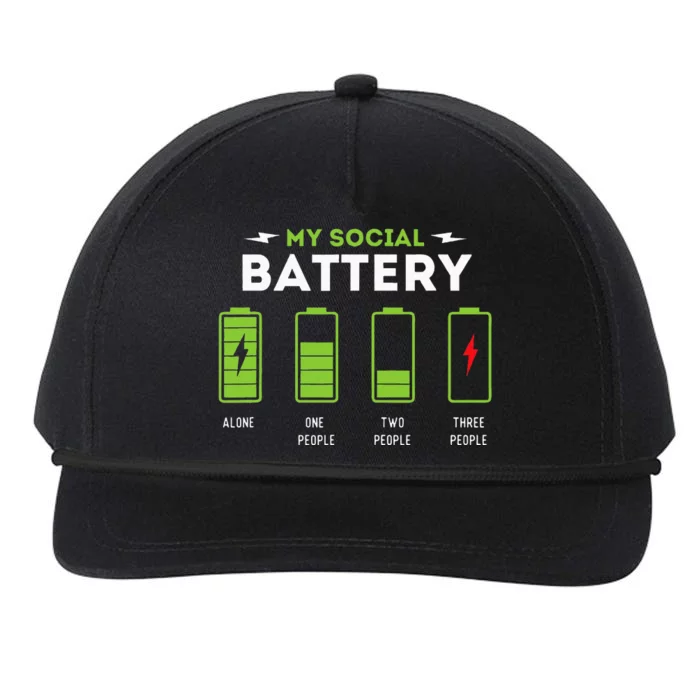 My Social Battery Funny Introvert Introverted Antisocial Snapback Five-Panel Rope Hat