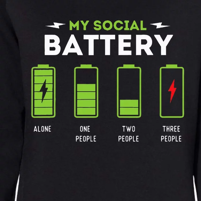 My Social Battery Funny Introvert Introverted Antisocial Womens California Wash Sweatshirt